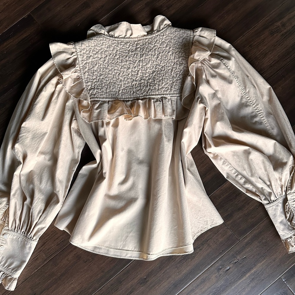 Sea Beige Ruffled Top - Picture 4 of 5